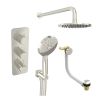 Saneux EDEN 3 way shower kit - w/ 3 Function Handset and Bath filler and Shower Head - Brushed Nickel