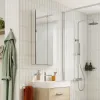HiB Eris Slim Bathroom Mirrored Cabinet W60 X H90 X D10cm