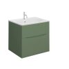 Crosswater Glide II 500 Sage Green Unit with Matt White 1 Tap Hole Basin