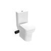 Saneux INDIGO close coupled left hand soil exit WC pan - rimless - Gloss White