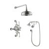 Just Taps Grosvenor Thermostatic Exposed Shower Mixer with Fixed Head and Handset Chrome