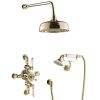 Just Taps Grosvenor Exposed Thermostatic valve with 2 outlets Antique Brass