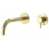 Just Taps Vos Wall Mounted Basin Mixer Tap 150mm Spout-Brushed Brass