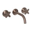 Just Taps KONO 3 hole wall mounted basin mixer (both handles included) Brushed Bronze