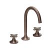 Just Taps KONO 3 hole deck mounted basin mixer (both handles included) Brushed Bronze