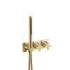 Just Taps KONO Thermostatic concealed 2 outlet shower valve with attached handset (both handles included) Brushed Brass