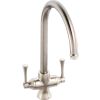 Clearwater Regent Twin Lever Kitchen mixer Tap Brushed Nickel