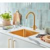 Clearwater Loreto Twin Lever Kitchen mixer Tap Brushed Brass