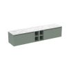 Saneux MONUMENT 200cm Kit - 2 x 80cm 1 Drawer wall mounted unit & 2 x 20cm Spacers - Matt Sage