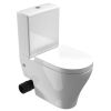 Saneux PRAGUE close coupled left hand soil exit WC pan - rimless - Gloss White