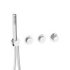 Crosswater Module MPRO Push 2 Outlet 3 Handle Trimset and Handset-Chrome