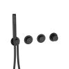 Crosswater Module MPRO Push 2 Outlet 3 Handle Trimset and Handset-Matt Black