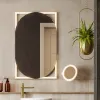 HiB Rubin LED H80 X W50cm Bathroom Mirror-Brushed Brass