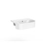 Saneux SIENNA 50x40cm round semi-recessed washbasin 0TH - Gloss White