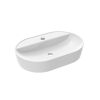 Saneux SIENNA 60x40cm lozenge countertop washbasin 1 tap hole - Gloss White