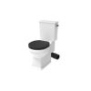 Saneux SOFIA close coupled right hand soil exit pan - WELS Approved - rimless - Gloss White