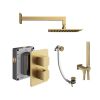 Abacus Shower Pack 6 - Square - Brushed Brass