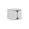 Crosswater Tambour 600mm One Drawer Wall Hung Vanity with Gold Vein Estatuario Worktop-White Matt