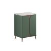 Crosswater Tambour 600mm Floor Standing Vanity With Doors with Gold Vein Estatuario Worktop-Sage Green