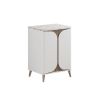 Crosswater Tambour 600mm Floor Standing Vanity With Doors with Gold Vein Estatuario Worktop-White Matt