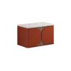 Crosswater Tambour 800mm One Drawer Wall Hung Vanity with Gold Vein Estatuario Worktop-Soft Clay