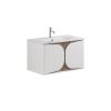 Crosswater Tambour 800mm One Drawer Wall Hung Vanity with 1TH Basin-Matt White