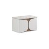 Crosswater Tambour 800mm One Drawer Wall Hung Vanity with Gold Vein Estatuario Worktop-Matt White