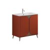 Crosswater Tambour 800mm Floor Standing Vanity With Doors with 1TH Basin-Soft Clay