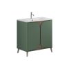 Crosswater Tambour 800mm Floor Standing Vanity With Doors with 1TH Basin-Sage Green