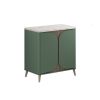 Crosswater Tambour 800mm Floor Standing Vanity With Doors with Gold Vein Estatuario Worktop-Sage Green