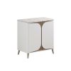 Crosswater Tambour 800mm Floor Standing Vanity With Doors with Gold Vein Estatuario Worktop-Matt White