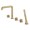 Abacus ISO PRO Deck Mounted 5TH Bath Shower Mixer Brushed Brass