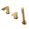 Abacus EDGE Deck Mounted Bath Mixer 3TH For Use with Bath Filler Brushed Brass