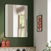 HiB Trim Curved Matt White H60 X W40cm Bathroom Mirror