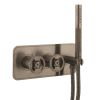 Crosswater Union 2 Handle Trimset with Handset & Hose Brushed Black Chrome 