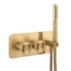 Crosswater Union 2 Handle Trimset with Handset & Hose Union Brass