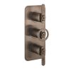Crosswater Union 3 Handle Trimset Lever Brushed Black Chrome