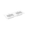 Saneux UNI 120x47cm 2 bowl washbasin 2TH - Gloss White