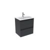 Saneux UNI 50cm 2 drawer wall mounted unit - Matt Anthracite