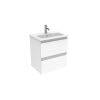 Saneux UNI 50cm 2 drawer wall mounted unit - Matt White