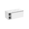 Saneux UNI 100cm Kit - 80cm 1 Drawer wall mounted unit & 20cm Spacer - Matt White