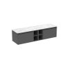 Saneux UNI 160cm Kit - 2 x 60cm 1 Drawer wall mounted unit & 2 x 20cm Spacers - Matt Anthracite