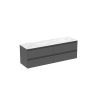 Saneux UNI 160cm Kit - 2 x 80cm 2 Drawer Wall Mounted Unit - Matt Anthracite