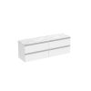 Saneux UNI 160cm Kit - 2 x 80cm 2 Drawer Wall Mounted Unit - Matt White