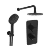 Saneux EDEN 2 way shower kit - w/ 3 Function Handset & Shower Head - Satin Black