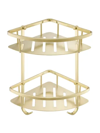 Just Taps Corner Twin Basket-Brushed Brass