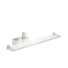 Crosswater Rotar Shelf 600mm with Soap Dispenser & Tumbler Holder Stainless Steel Effect
