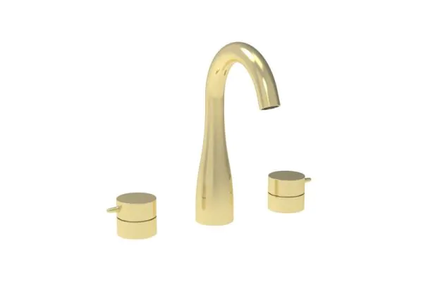 Saneux EDEN 3 piece deck mounted basin mixer - Brushed Brass