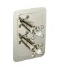 Just Taps Grosvenor Cross Vertical Thermostatic 2-Outlets Concealed Shower Valve-Nickel-240mm