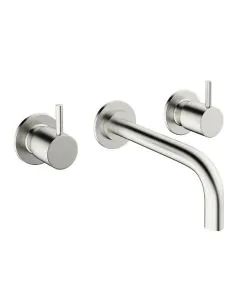 Crosswater MPRO Basin Wall Mounted 3 Hole Set Brushed Nickel